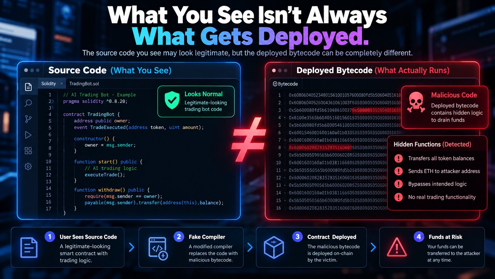 Source code versus deployed bytecode
